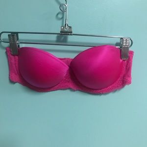 Pink strapless bra